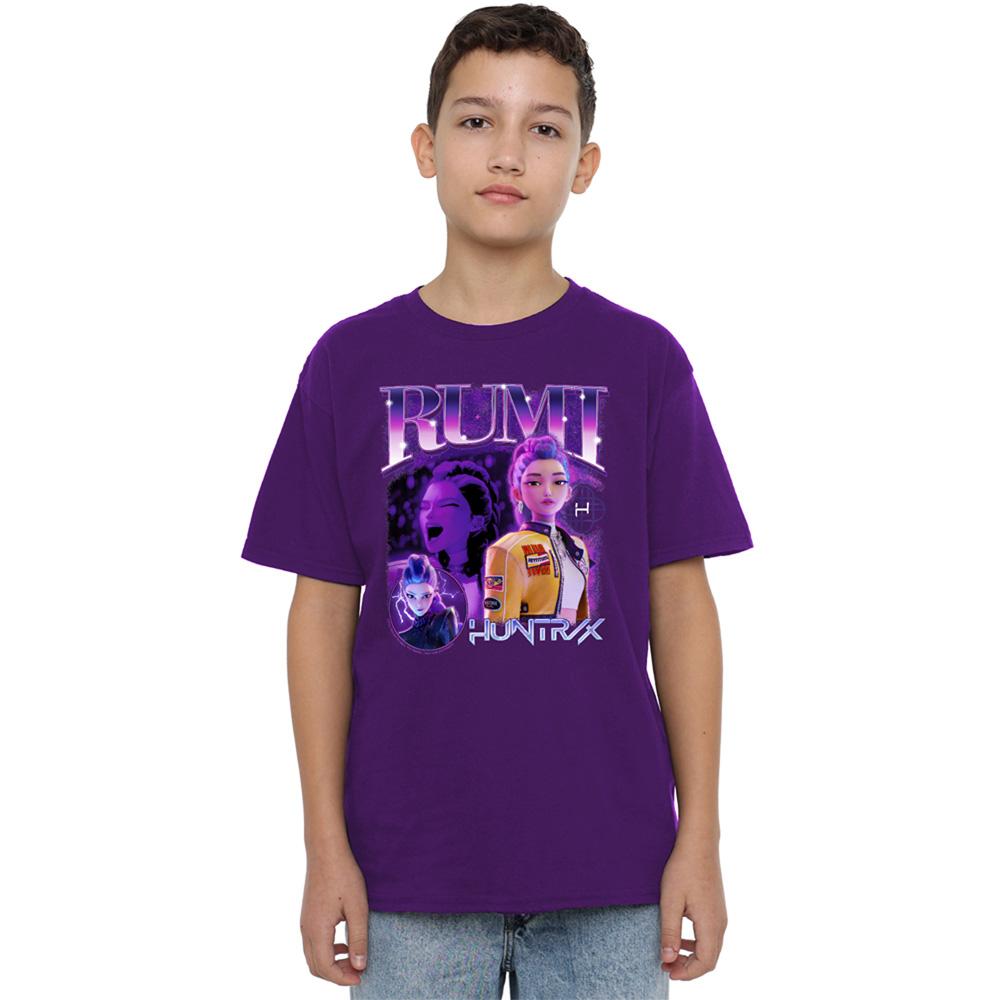 Purple-Purple - Lifestyle - K-Pop Demon Hunters Childrens-Kids Huntr-X Rumi T-Shirt