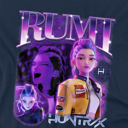 Navy - Side - K-Pop Demon Hunters Childrens-Kids Huntr-X Rumi T-Shirt