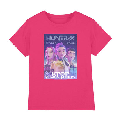 Fuchsia - Front - K-Pop Demon Hunters Childrens-Kids World Tour Huntr-X T-Shirt