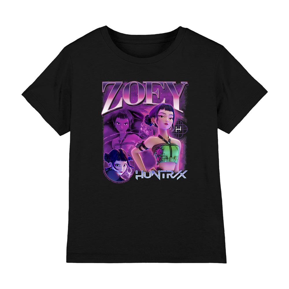 Black - Front - K-Pop Demon Hunters Childrens-Kids Huntr-X Zoey T-Shirt