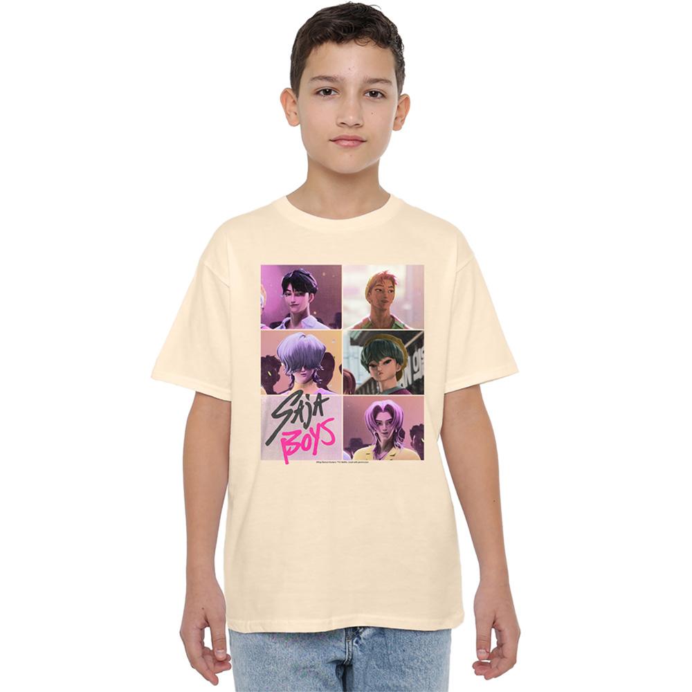 Natural - Lifestyle - K-Pop Demon Hunters Childrens-Kids Saja Boys Grid T-Shirt