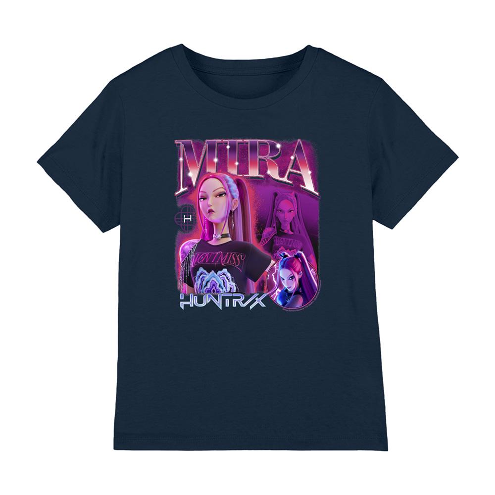 Navy - Front - K-Pop Demon Hunters Childrens-Kids Huntr-X Mira T-Shirt