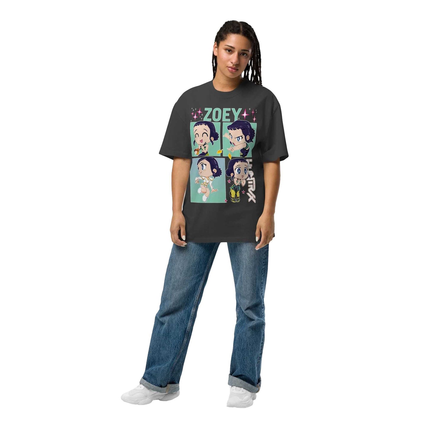 Black - Back - K-Pop Demon Hunters Womens-Ladies Huntrix Huntr-X Zoey T-Shirt
