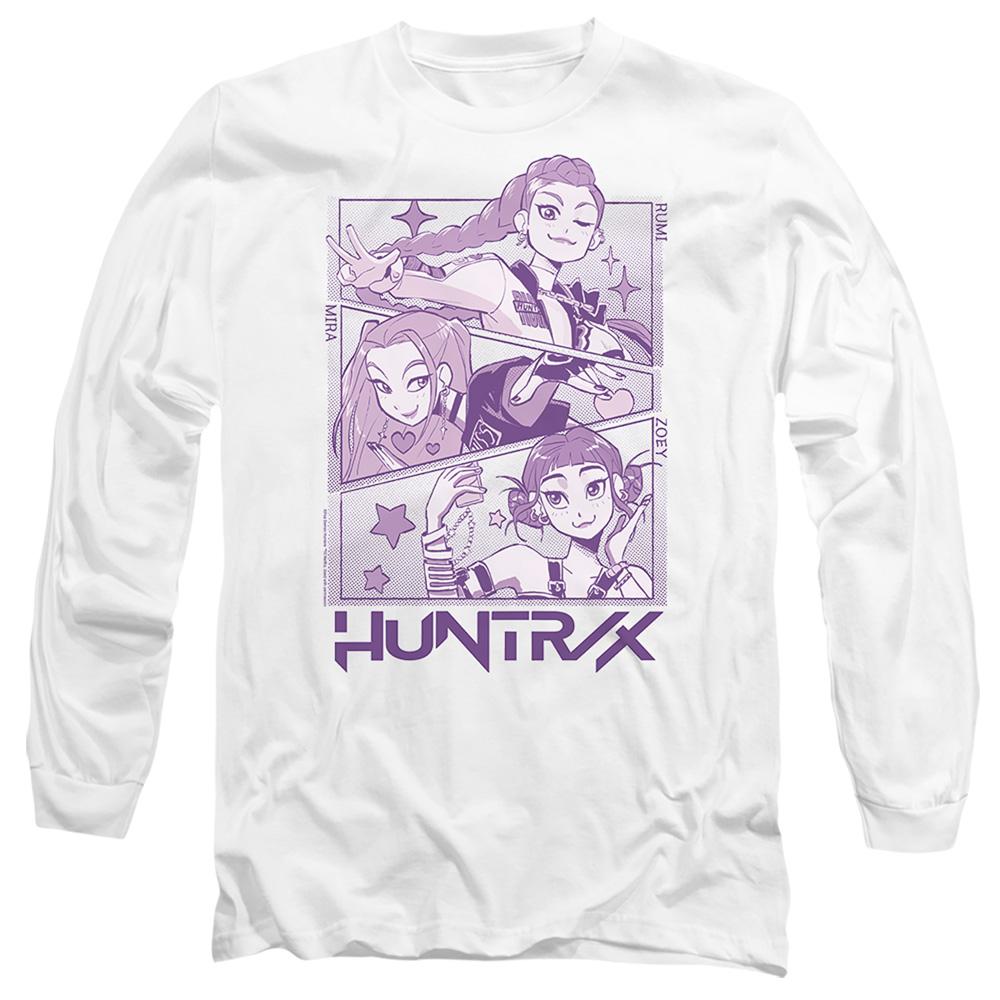 White - Front - K-Pop Demon Hunters Unisex Adult Huntr-X Panel Long-Sleeved T-Shirt