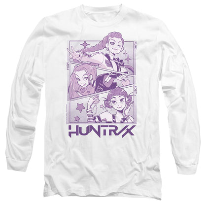 White - Front - K-Pop Demon Hunters Unisex Adult Huntr-X Panel Long-Sleeved T-Shirt