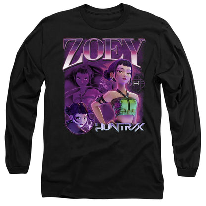 Black - Front - K-Pop Demon Hunters Unisex Adult Huntr-X Zoey Long-Sleeved T-Shirt