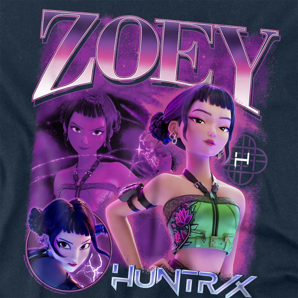 Navy - Side - K-Pop Demon Hunters Unisex Adult Huntr-X Zoey Long-Sleeved T-Shirt