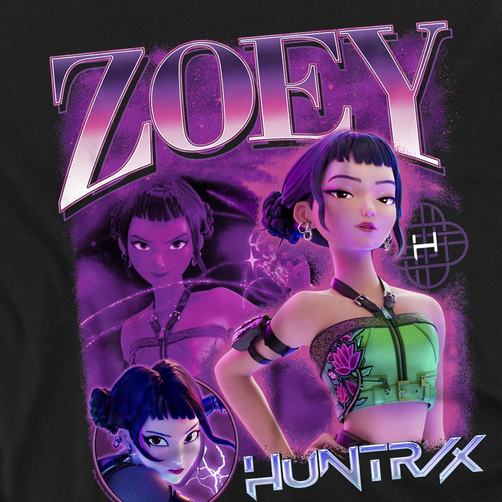 Black - Side - K-Pop Demon Hunters Unisex Adult Huntr-X Zoey Long-Sleeved T-Shirt
