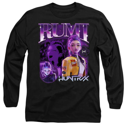 Black - Front - K-Pop Demon Hunters Unisex Adult Huntr-X Rumi Long-Sleeved T-Shirt