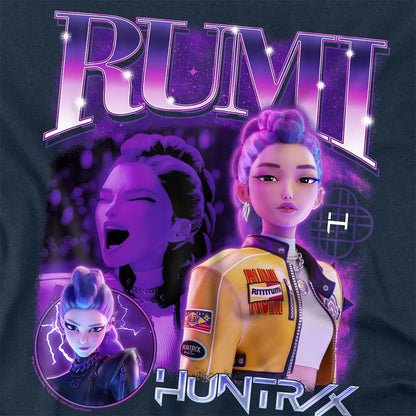 Navy - Side - K-Pop Demon Hunters Unisex Adult Huntr-X Rumi Long-Sleeved T-Shirt