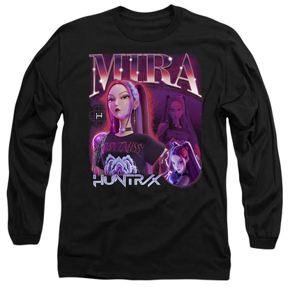 Black - Front - K-Pop Demon Hunters Unisex Adult Huntr-X Mira Long-Sleeved T-Shirt