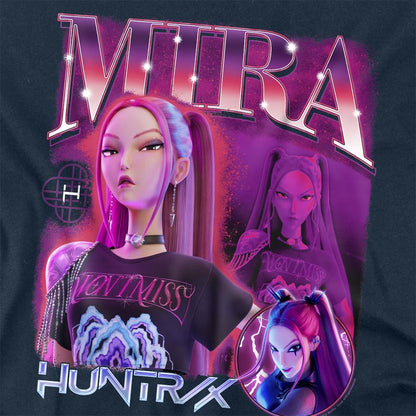 Navy - Side - K-Pop Demon Hunters Unisex Adult Huntr-X Mira Long-Sleeved T-Shirt