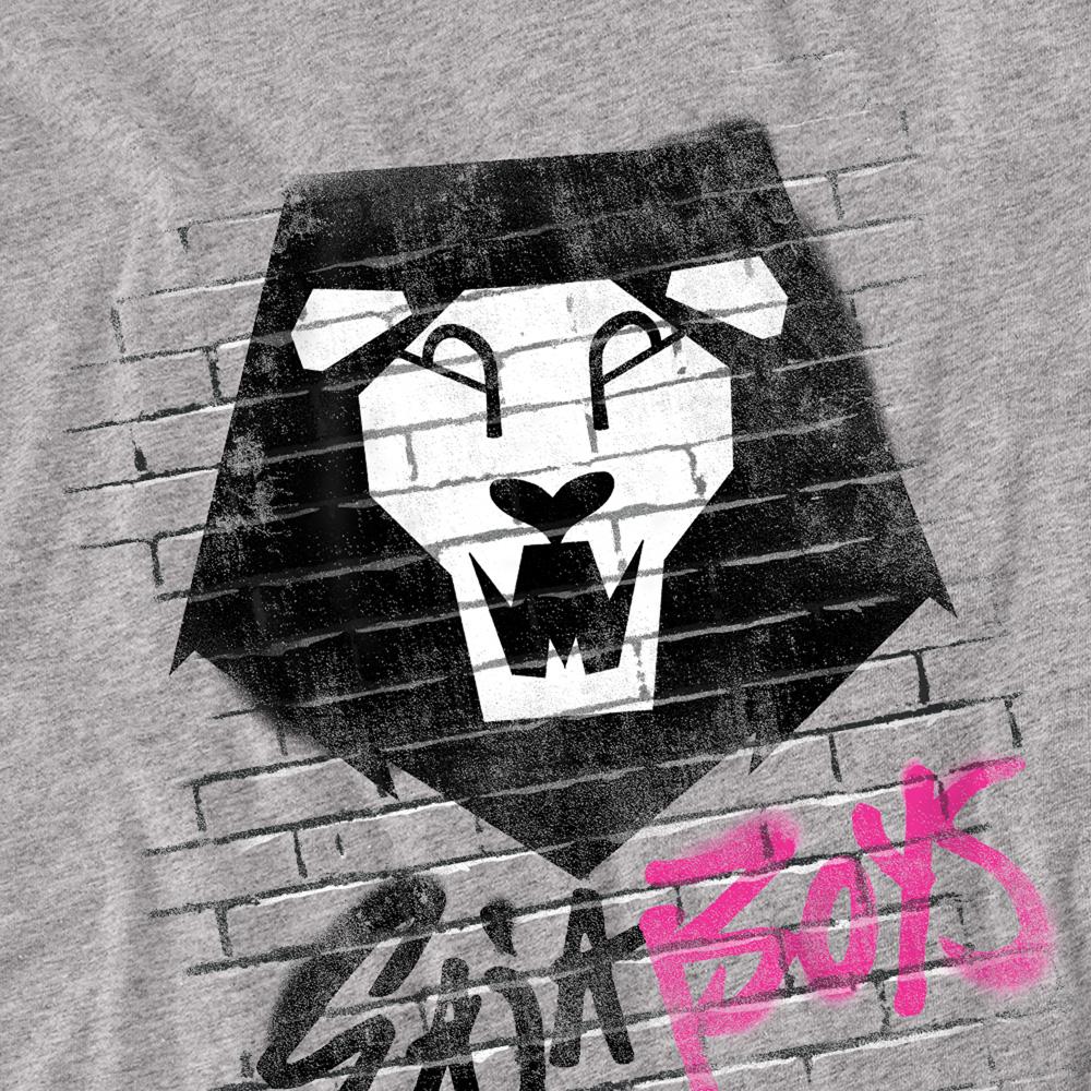 Heather Grey - Side - K-Pop Demon Hunters Unisex Adult Saja Boys Graffiti Long-Sleeved T-Shirt