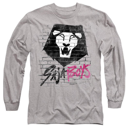 Heather Grey - Front - K-Pop Demon Hunters Unisex Adult Saja Boys Graffiti Long-Sleeved T-Shirt