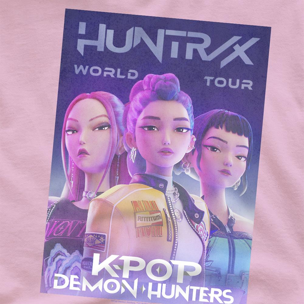 Light Pink - Back - K-Pop Demon Hunters Unisex Adult World Tour Huntr-X Poster T-Shirt