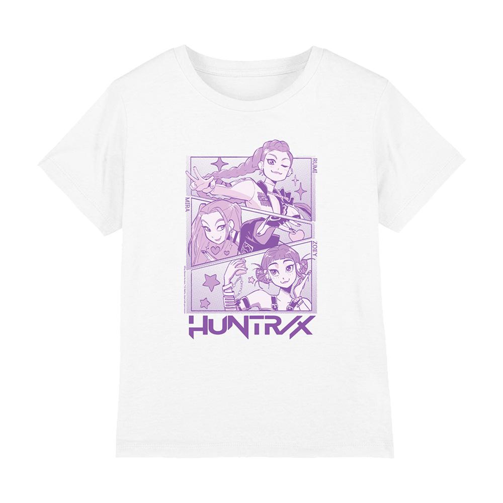 White - Front - K-Pop Demon Hunters Childrens-Kids Huntr-X Panels T-Shirt
