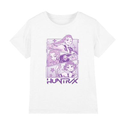 White - Front - K-Pop Demon Hunters Childrens-Kids Huntr-X Panels T-Shirt