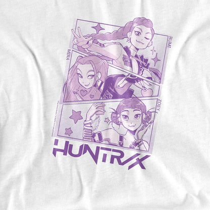 White - Back - K-Pop Demon Hunters Childrens-Kids Huntr-X Panels T-Shirt