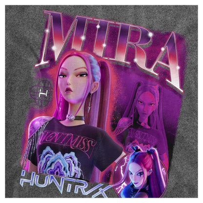 Vintage Wash-Black - Side - K-Pop Demon Hunters Unisex Adult Mira Huntr-X T-Shirt