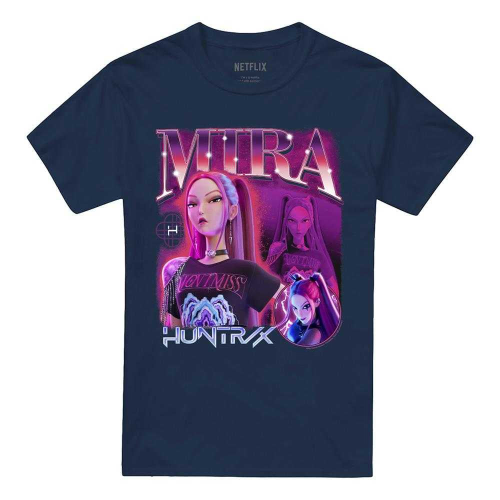 Navy - Front - K-Pop Demon Hunters Unisex Adult Mira Huntr-X T-Shirt