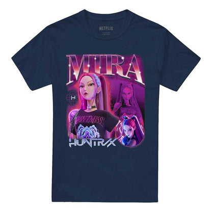Navy - Front - K-Pop Demon Hunters Unisex Adult Mira Huntr-X T-Shirt