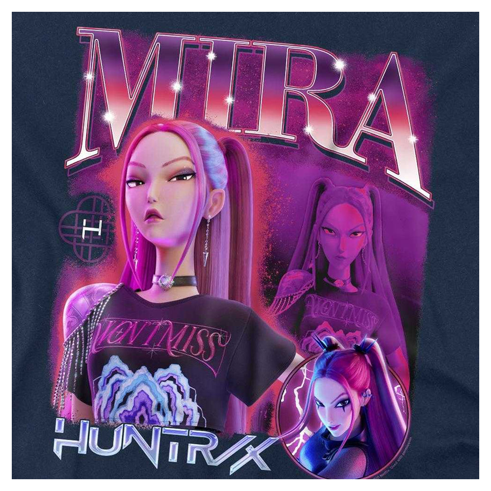 Navy - Side - K-Pop Demon Hunters Unisex Adult Mira Huntr-X T-Shirt
