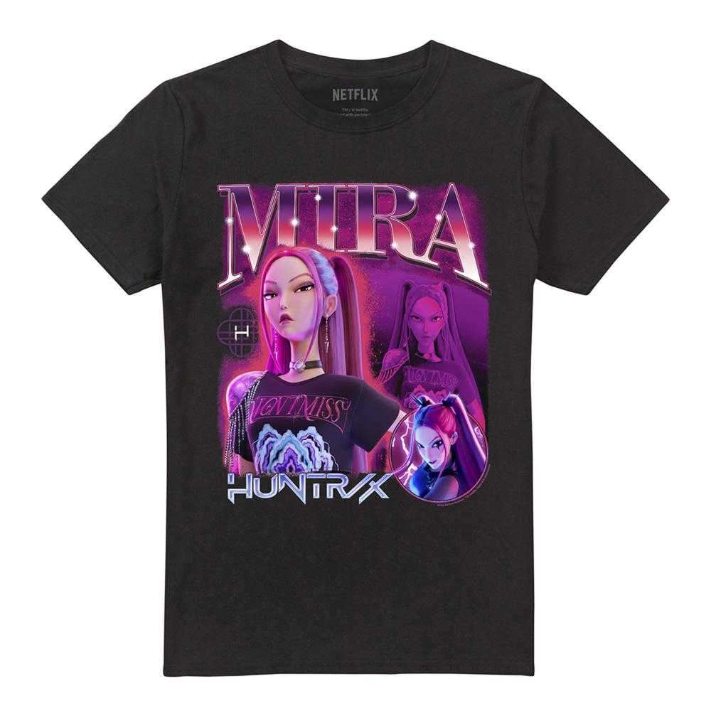 Black - Front - K-Pop Demon Hunters Unisex Adult Mira Huntr-X T-Shirt