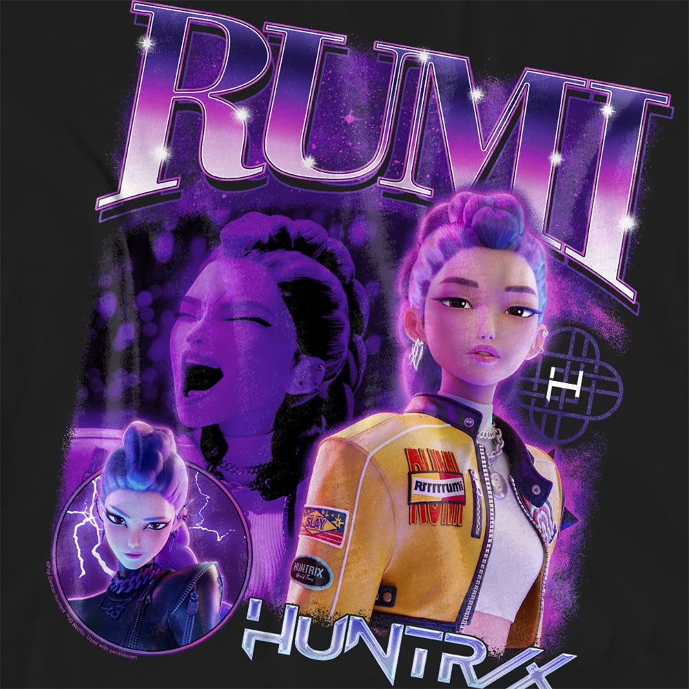 Black - Back - K-Pop Demon Hunters Womens-Ladies Huntr-X Rumi T-Shirt
