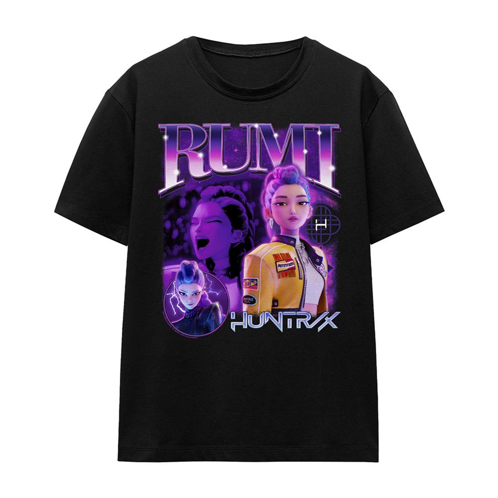 Black - Front - K-Pop Demon Hunters Womens-Ladies Huntr-X Rumi T-Shirt