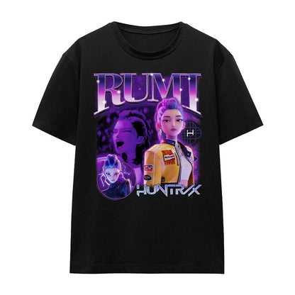 Black - Front - K-Pop Demon Hunters Womens-Ladies Huntr-X Rumi T-Shirt