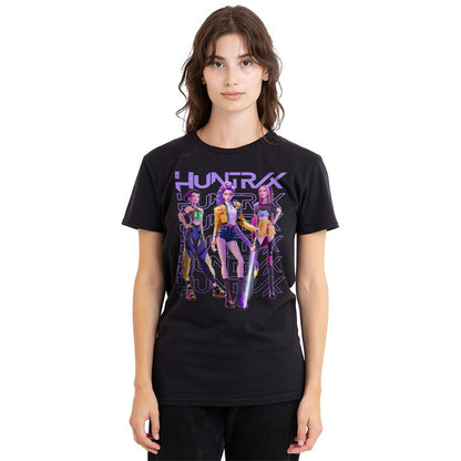 Black - Lifestyle - K-Pop Demon Hunters Womens-Ladies Huntr-X Group Pose T-Shirt