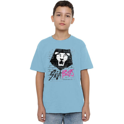 Sky Blue - Lifestyle - K-Pop Demon Hunters Childrens-Kids Saja Boys Graffiti T-Shirt