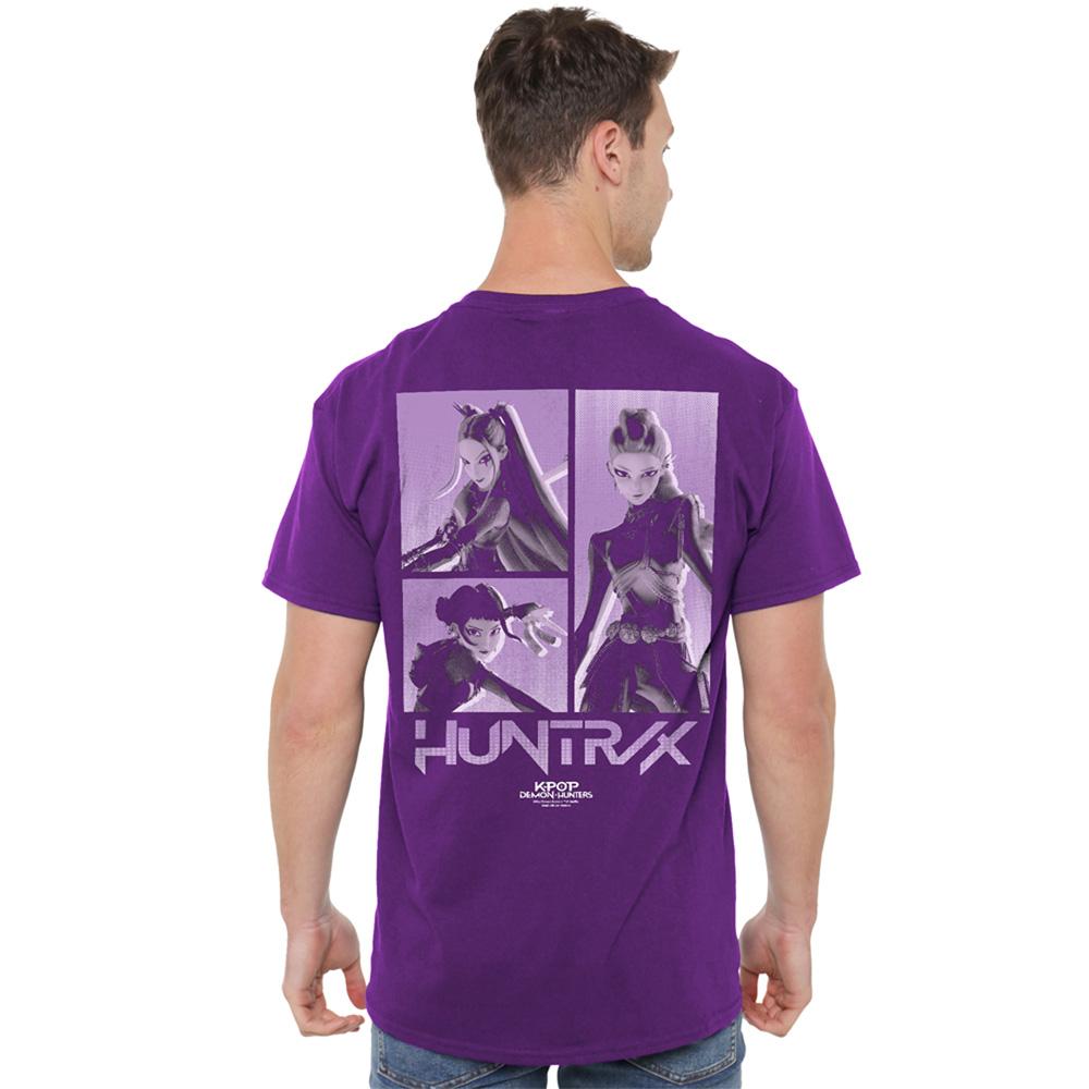 Purple - Pack Shot - K-Pop Demon Hunters Unisex Adult Huntr-X Band Back Print T-Shirt