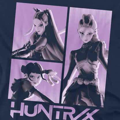 Navy - Side - K-Pop Demon Hunters Unisex Adult Huntr-X Band Back Print T-Shirt