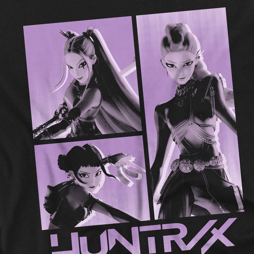 Black - Side - K-Pop Demon Hunters Unisex Adult Huntr-X Band Back Print T-Shirt
