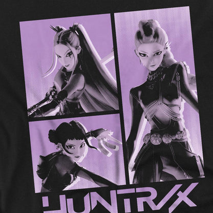 Black - Side - K-Pop Demon Hunters Unisex Adult Huntr-X Band Back Print T-Shirt