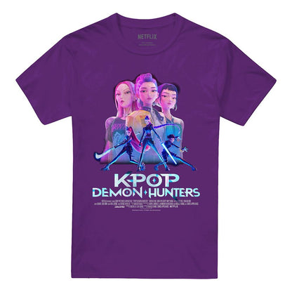 Purple - Front - K-Pop Demon Hunters Unisex Adult Huntr-X Poster T-Shirt