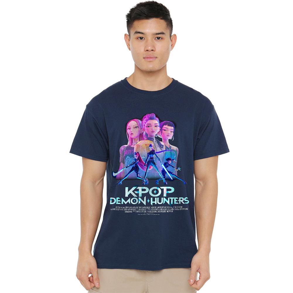 Navy - Lifestyle - K-Pop Demon Hunters Unisex Adult Huntr-X Poster T-Shirt