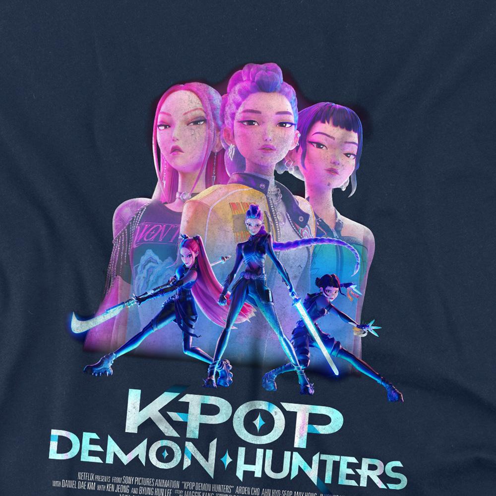 Purple - Front - K-Pop Demon Hunters Childrens-Kids Huntr-X Poster T-Shirt