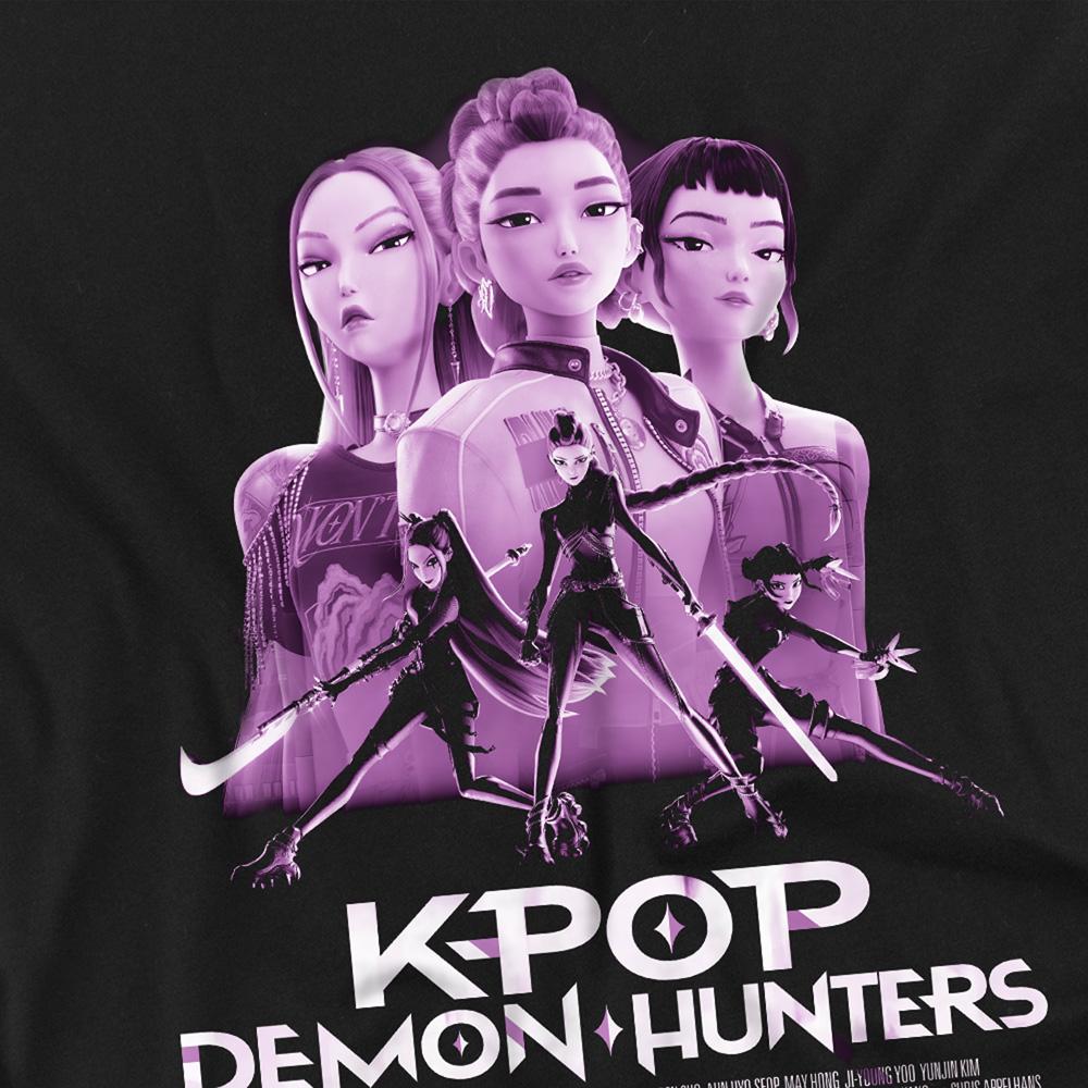 Black - Side - K-Pop Demon Hunters Unisex Adult Huntr-X Poster Back Print T-Shirt
