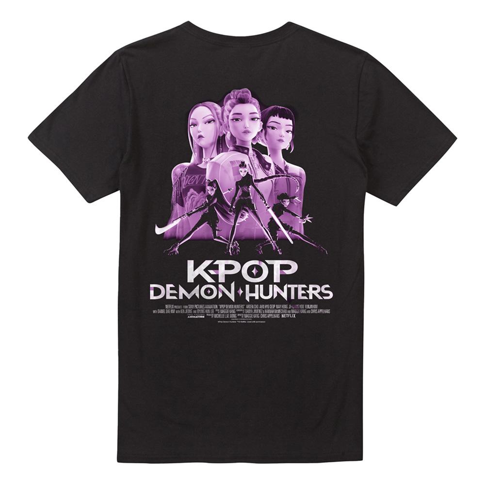 Black - Lifestyle - K-Pop Demon Hunters Unisex Adult Huntr-X Poster Back Print T-Shirt
