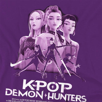 Purple - Side - K-Pop Demon Hunters Unisex Adult Huntr-X Poster Back Print T-Shirt