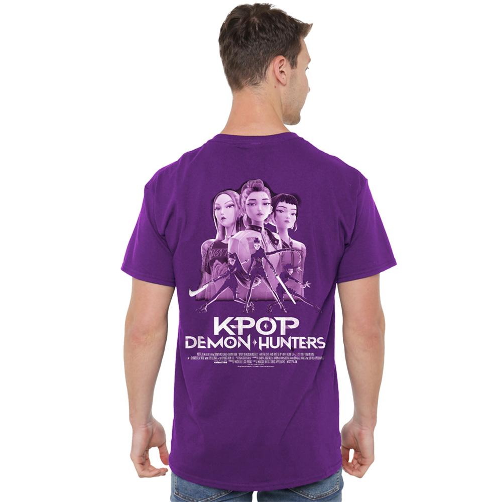 Purple - Pack Shot - K-Pop Demon Hunters Unisex Adult Huntr-X Poster Back Print T-Shirt