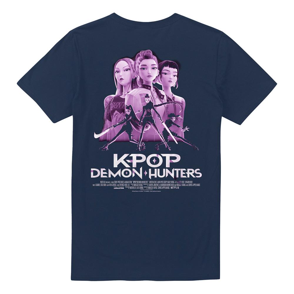 Navy - Lifestyle - K-Pop Demon Hunters Unisex Adult Huntr-X Poster Back Print T-Shirt