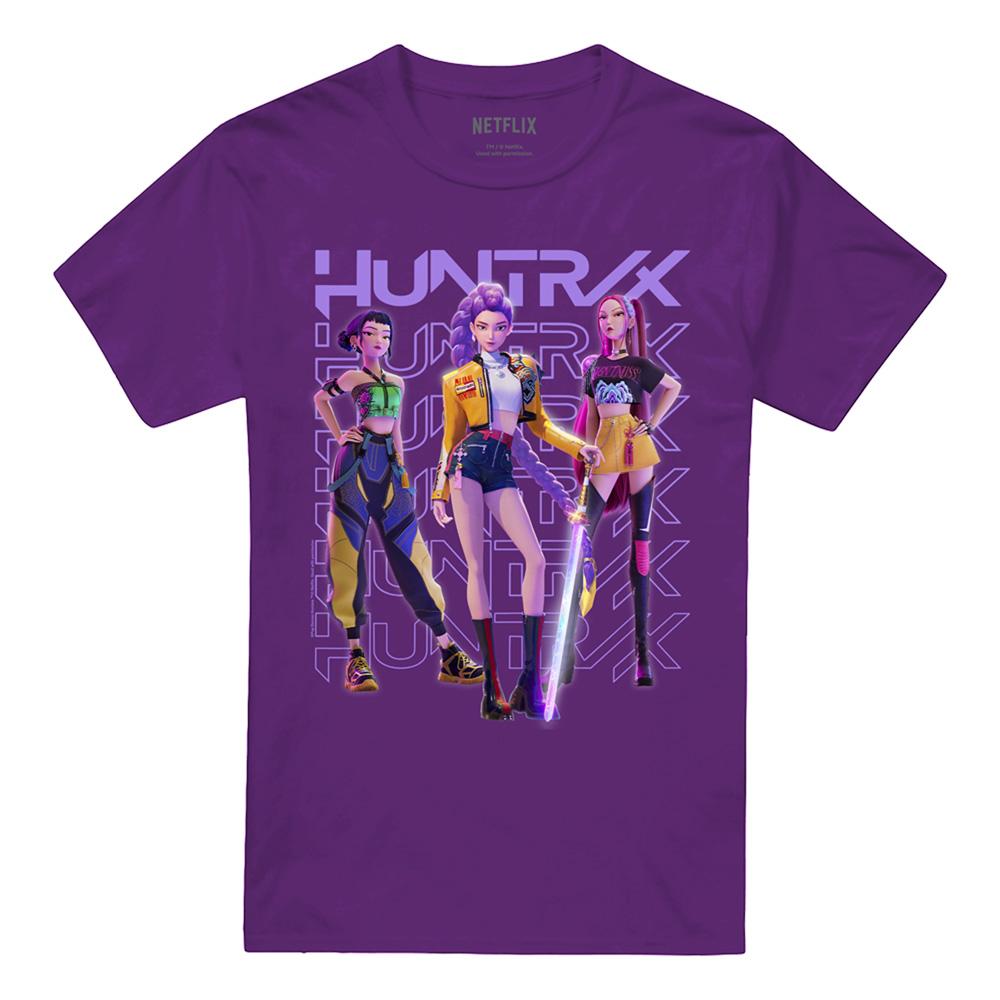 Purple - Front - K-Pop Demon Hunters Unisex Adult Huntr-X Group Pose T-Shirt