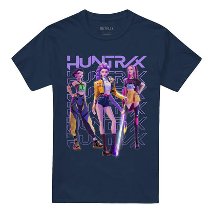 Navy - Front - K-Pop Demon Hunters Unisex Adult Huntr-X Group Pose T-Shirt