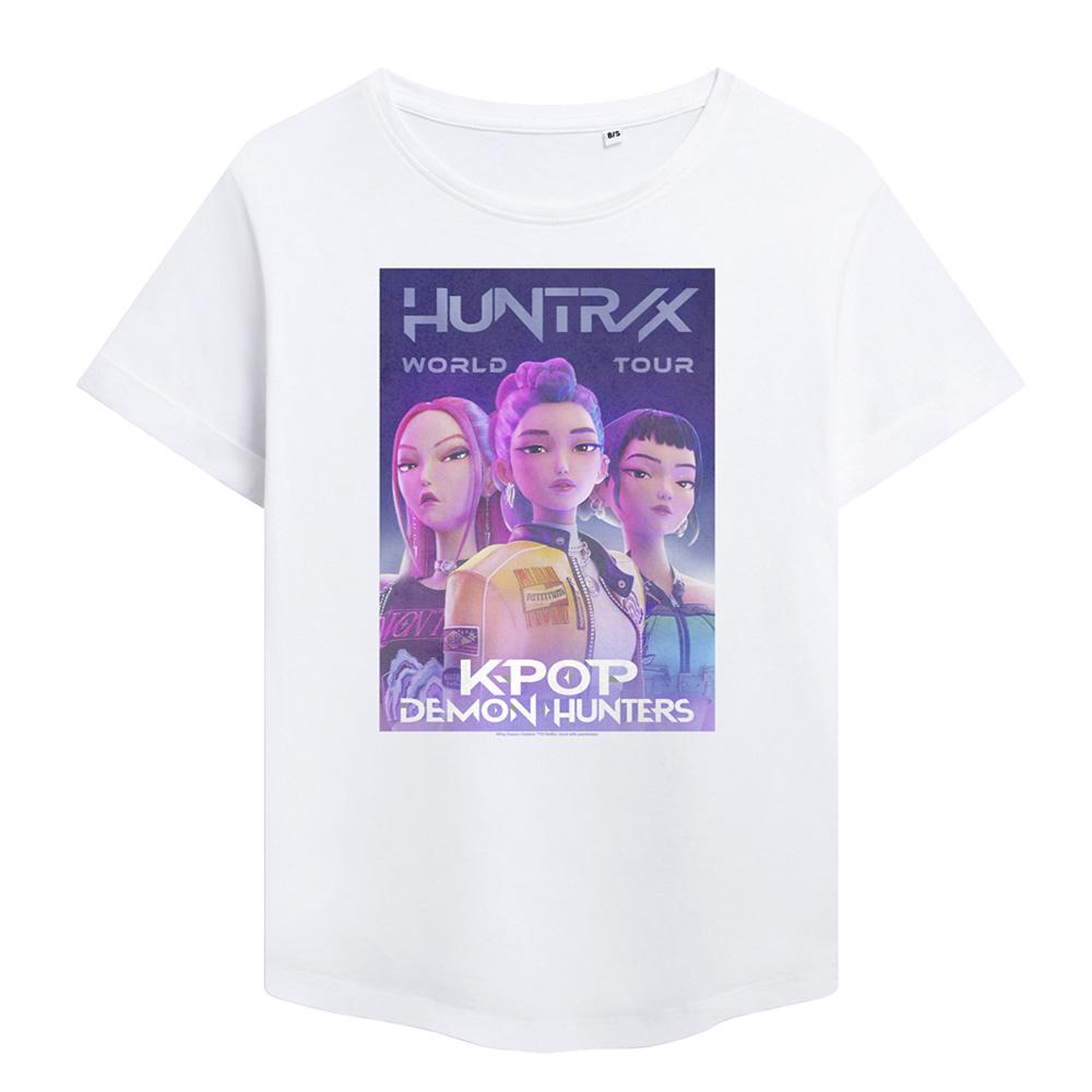 White - Front - K-Pop Demon Hunters Womens-Ladies World Tour Huntr-X T-Shirt