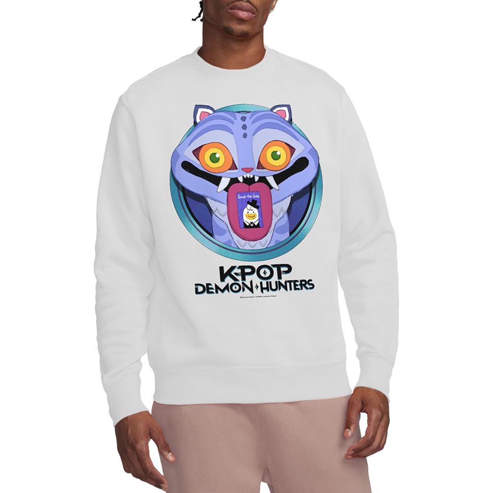 White - Lifestyle - K-Pop Demon Hunters Unisex Adult Save The Date Derpy Tiger Cartoon Sweatshirt