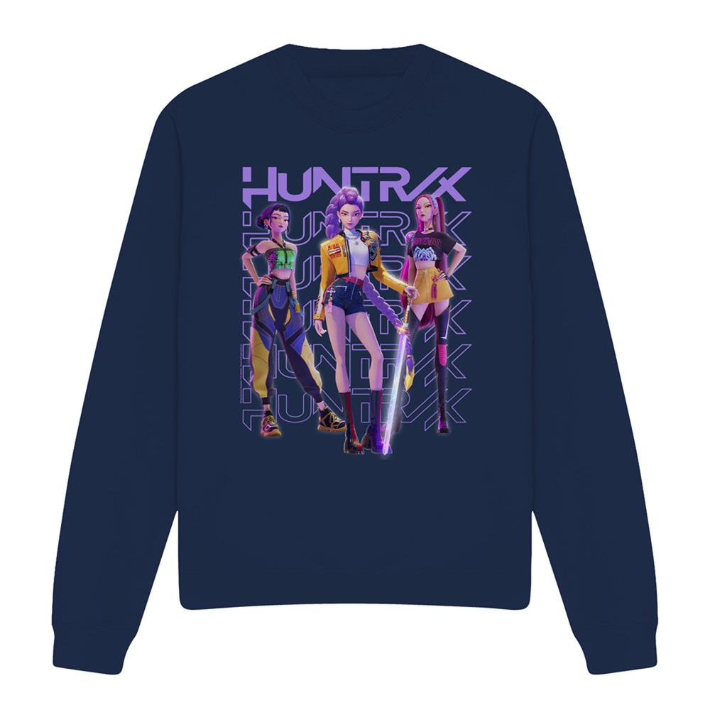 Navy - Front - K-Pop Demon Hunters Unisex Adult Huntr-X Group Shot Sweatshirt