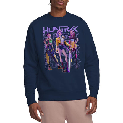 Navy - Lifestyle - K-Pop Demon Hunters Unisex Adult Huntr-X Group Shot Sweatshirt